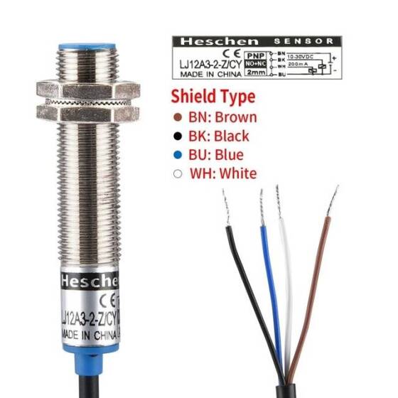 Blue Embedded Type LJ12A3-2-Z/CY Inductive Proximity Sensor Switch Note:DC is Normally Open and Normally Closed Random Wire Color - 5