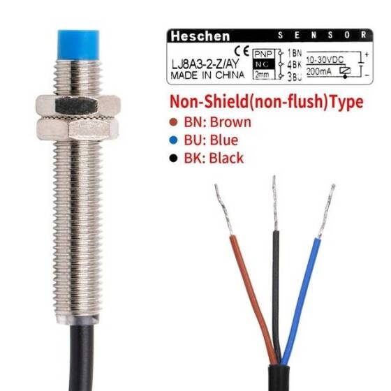 Blue M8 LJ8A3-2-Z/DX DC6-36V Inductive Proximity Sensor SwitchNote:DC Two Wire Normally Closed Random Wire Color - 4