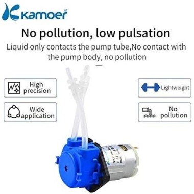Blue NKP-DA-S06B 24V Miniature Peristaltic Pump With Silicone Tube Tube Size 2mm ID X 4mm OD Minimum flow 40ML/Min - 3