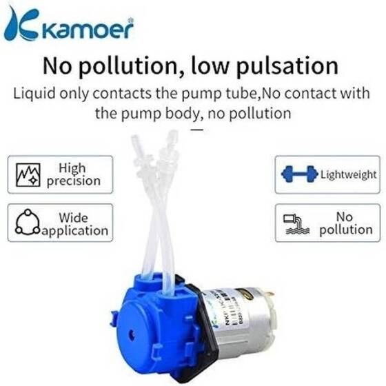Blue NKP-DA-S06B 24V Miniature Peristaltic Pump With Silicone Tube Tube Size 2mm ID X 4mm OD Minimum flow 40ML/Min - 3