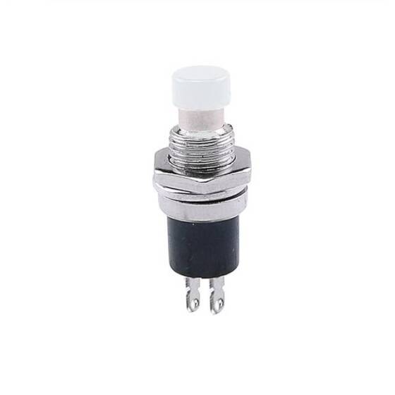 Blue PBS-110 2 PIN 7mm Thread Momentary Self-Reset Push Button Switch - Press Off-NC - 1