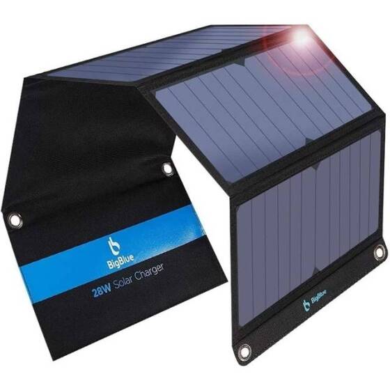 Blue Removable Solar Energy Charger Quick Charge 2000MA With 6 Boards - 1