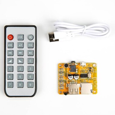 Bluetooth Audio Receiver Board - AUX Car Audio Modification - Lossless Bluetooth Receiver - MP3 Decoder Board (With Battery) - 4