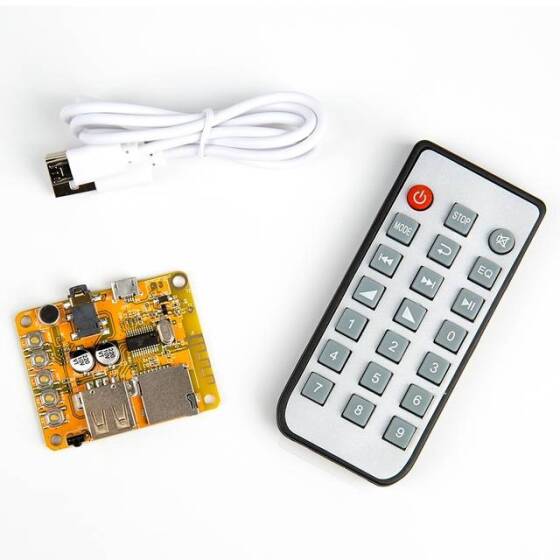 Bluetooth Audio Receiver Board - AUX Car Audio Modification - Lossless Bluetooth Receiver - MP3 Decoder Board (With Battery) - 6