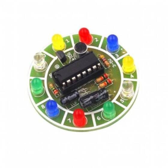 CD4017 Colorful Voice Control Rotating Led Light Kit - 1