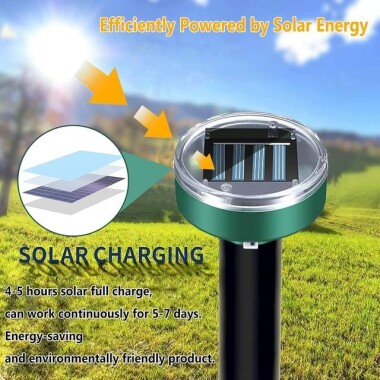 Circle Ultrasonic Solar Powered Mole Repeller - 2