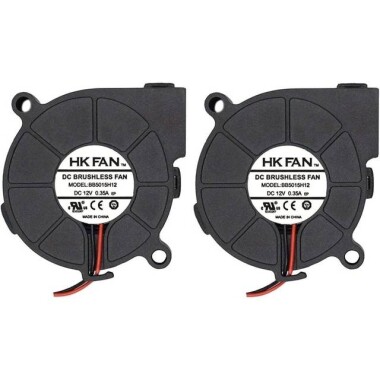 DC12V 0-28A 5015 Double Ball Centrifugal Fan With XH2-54-2P 30cm Cable Size:50x50x15mm - 1