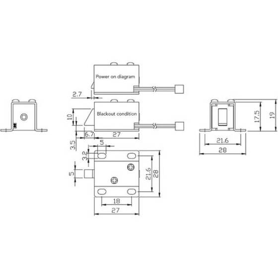 DC12V 0-8A 9-6W Electromagnetic Locks Downward - 3
