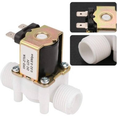 DC12V N/O G1/2 Male Thread Plastic Electric Solenoid Valve Water Air Inlet Flow Switch For 0-02-0-8Mpa - 3