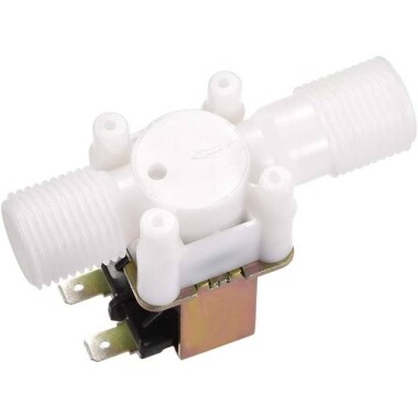 DC24V N/O G1/2 Male Thread Plastic Electric Solenoid Valve Water Air Inlet Flow Switch For 0-02-0-8Mpa - 1
