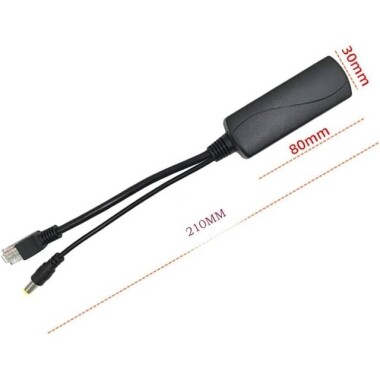 DC5.5x2.1mm Gigabit PoE Splitter 48V To 12V 2A - 3