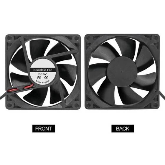 DC5V 0-27A 8025 Double Ball Cooling Fan With XH2-54-2P 30cm Cable Size:80x80x25mm - 3