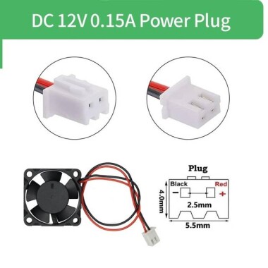 DC5V 3010 Double Ball Cooling Fan With XH2-54-2P 30cm Cable Size:30x30x10mm - 5