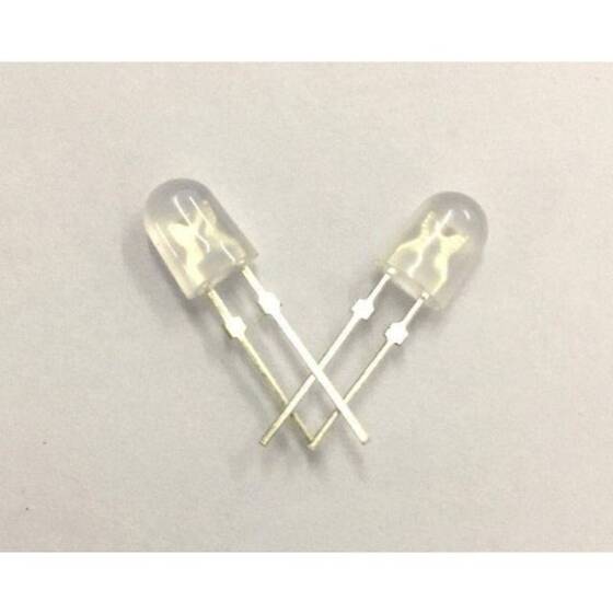 Diffused 18mm Leg 546 Oval LED White Use 3V 20mA - 1