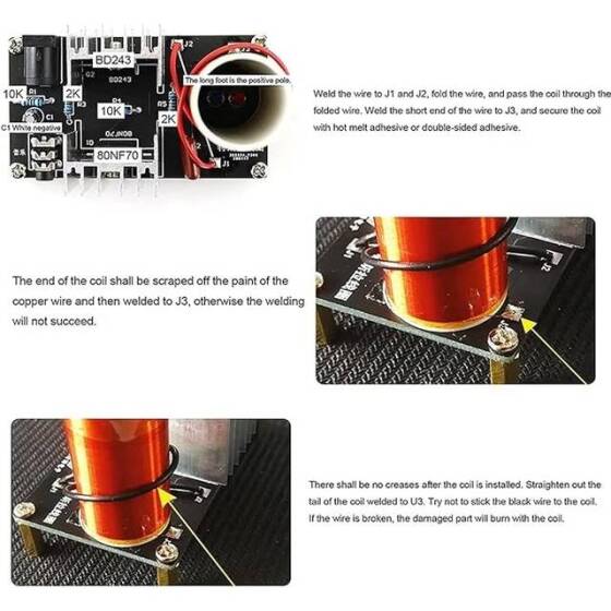 DIY 40x80MM 15W Mini Tesla Coil Kit - 2