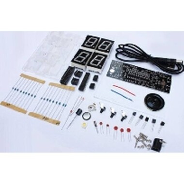 DIY Kit Red LED Electronic Microcontroller Digital Clock Time Thermometer With Talking Clock And Pdf With Speaker - 3