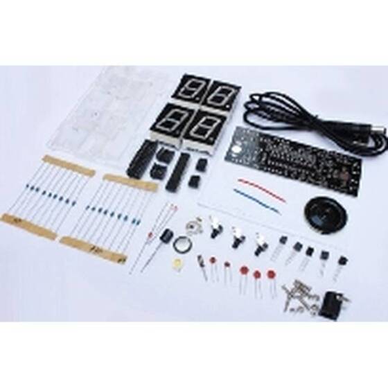 DIY Kit Red LED Electronic Microcontroller Digital Clock Time Thermometer With Talking Clock And Pdf With Speaker - 3