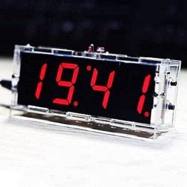 DIY Red Led Electronic Microcontroller Digital Clock Time Kit - 1