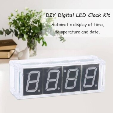 DIY Red Led Electronic Microcontroller Digital Clock Time Kit - 2