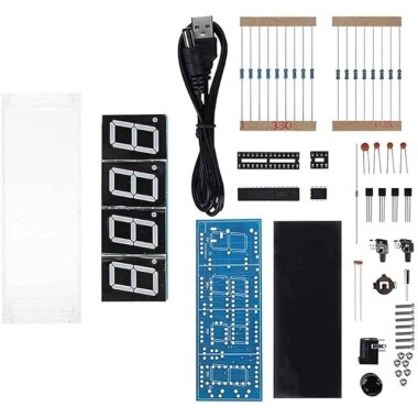 DIY Red Led Electronic Microcontroller Digital Clock Time Kit - 5