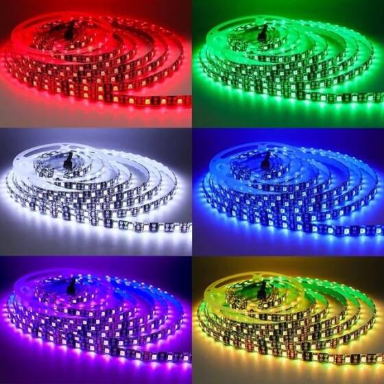 Epoxy 12V WS2811 RGB5050 Black SMD LED Strip 96 LED/Meter Flexible 5M/Roll IP65 - 5