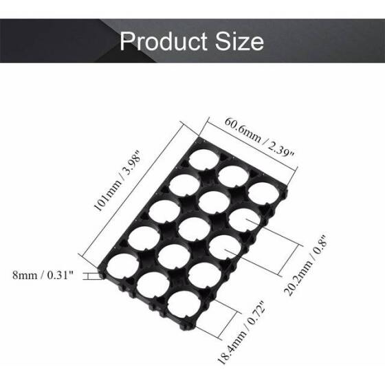 Fireproof 3x5 18650 Battery Holder With 18.4mm Bore Diameter - 3
