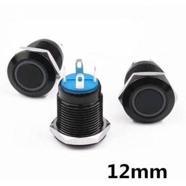 Flat Head 12mm 110-220V Waterproof Self-Locking Metal Push Button Switch With Red Led Light - 2