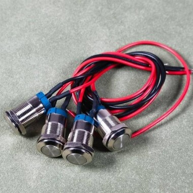 Flat Head 12mm Waterproof Self-Locking Metal Push Button Switch Without Light - 2