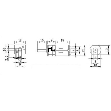 GA12-N20 12V 120RPM Micro DC Metal Gear Reduction Motor - 3