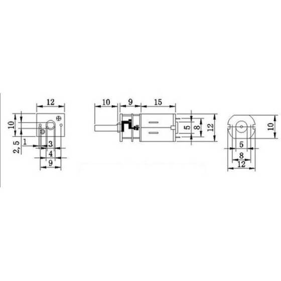 GA12-N20 12V 120RPM Micro DC Metal Gear Reduction Motor - 3