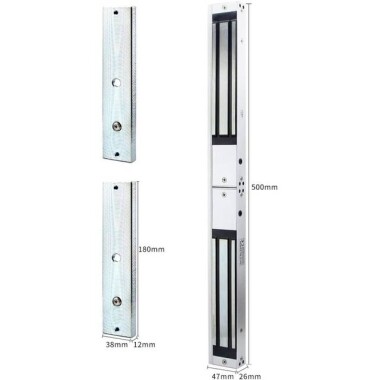 Glue Waterproof 250KG DC12V/500-600MA Two-Wire Magnetic Lock Right Outlet - 2