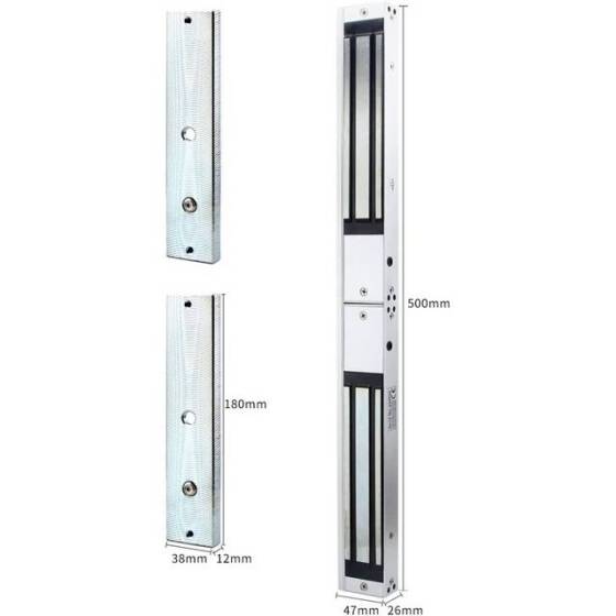 Glue Waterproof 250KG DC12V/500-600MA Two-Wire Magnetic Lock Right Outlet - 2