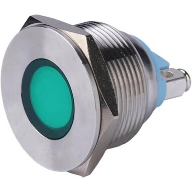 Green 220V 19mm LED Metal Indicator Light - 3