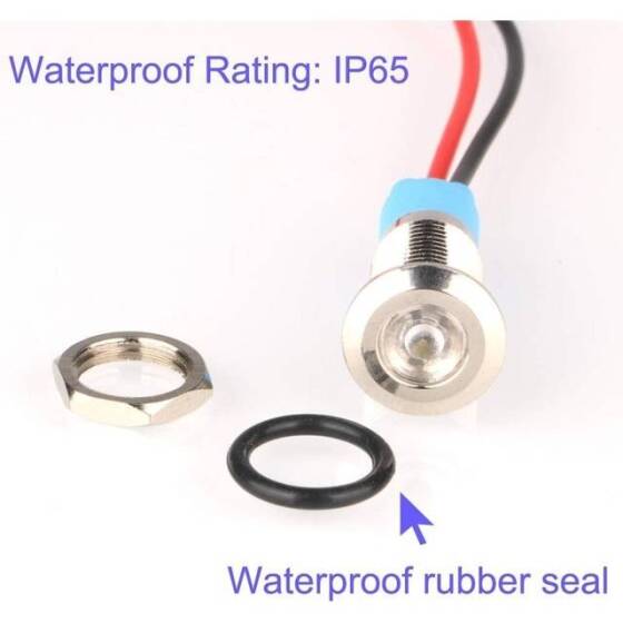 Green 220V 8mm LED Metal Indicator Light - 5