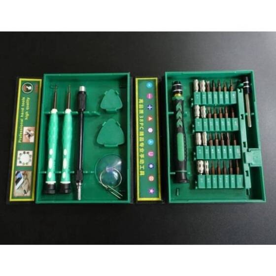 Green 38 in 1 S2 Screwdriver Set - Plastic Box - 4