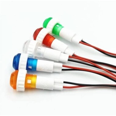 Green AC220V 10mm XD10-6 Small LED Signal Indicator Light With 20cm Cable - 5