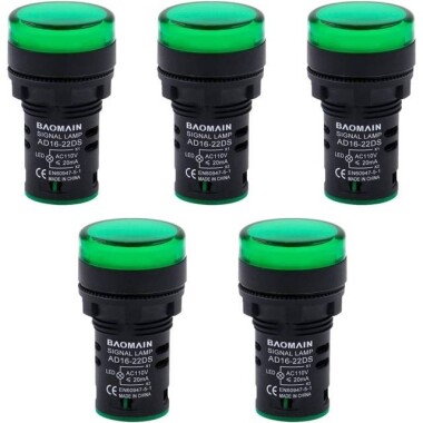 Green AC220V 22mm AD16-22DS LED Power Pilot Signal Light Lamp - 1