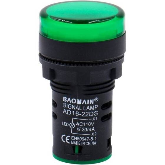 Green AC220V 22mm AD16-22DS LED Power Pilot Signal Light Lamp - 2