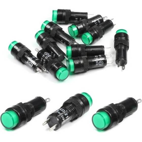 Green AC220V NXD-212 Small LED Signal Indicator Light - 1