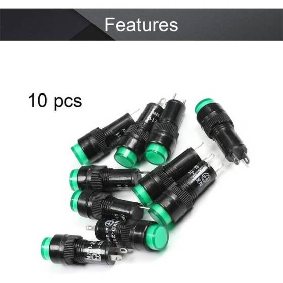 Green AC220V NXD-212 Small LED Signal Indicator Light - 3