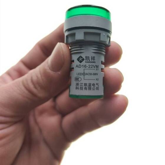 Green AC50-500V 0-100A 0-100Hz 22mm AD16-22AVHz Square Cover LED Voltage Current Hertz Three Display Indicator Light With Transformer - 3