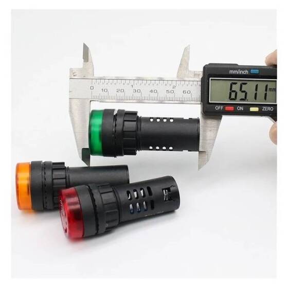 Green AC/DC110V 22mm AD16-22SM LED Signal Indicator Built-in Buzzer - 4