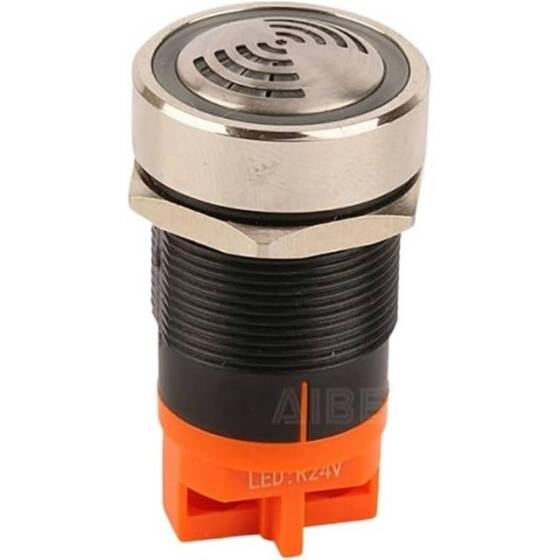 Green AC/DC24V 22mm AD16-22SM LED Signal Indicator Built-in Buzzer - 3