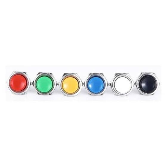 Green DS-212 16mm 2 PIN Momentary Self-Reset Off-On Round Button Switch - 3