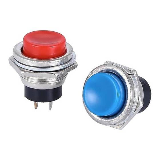 Green DS-212 16mm 2 PIN Momentary Self-Reset Off-On Round Button Switch - 5