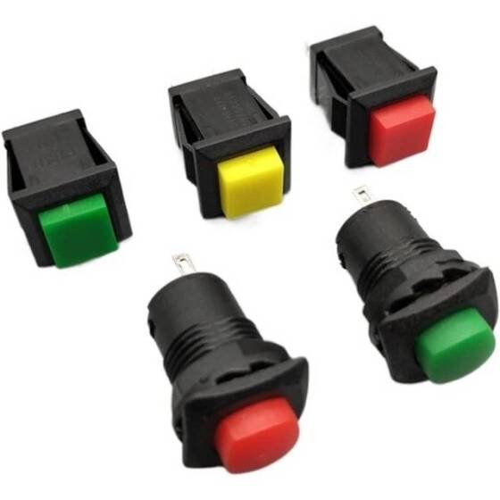Green DS-426 12mm Self-Locking Small Push Button Switch - 1