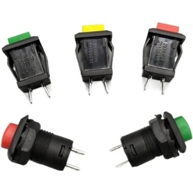 Green DS-426 12mm Self-Locking Small Push Button Switch - 2