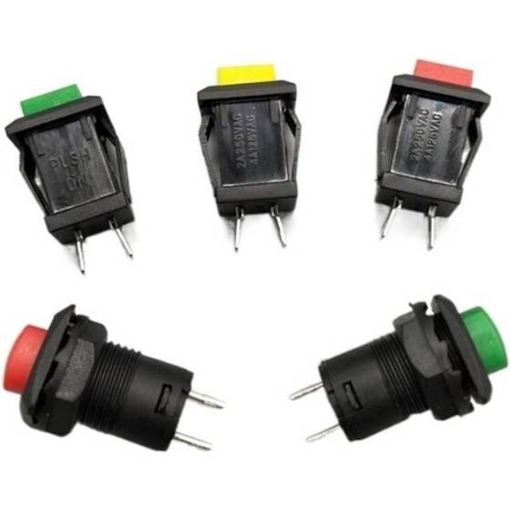 Green DS-426 12mm Self-Locking Small Push Button Switch - 2