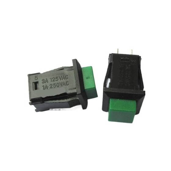 Green DS-429B 10mm 2 PIN Self-Reset Square Push Button Switch - 1