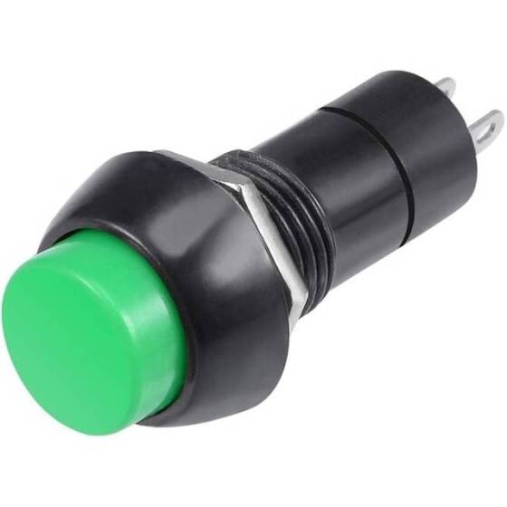 Green PBS-11B 12mm 2 PIN Momentary Self-Reset Round Plastic Push Button Switch - 1